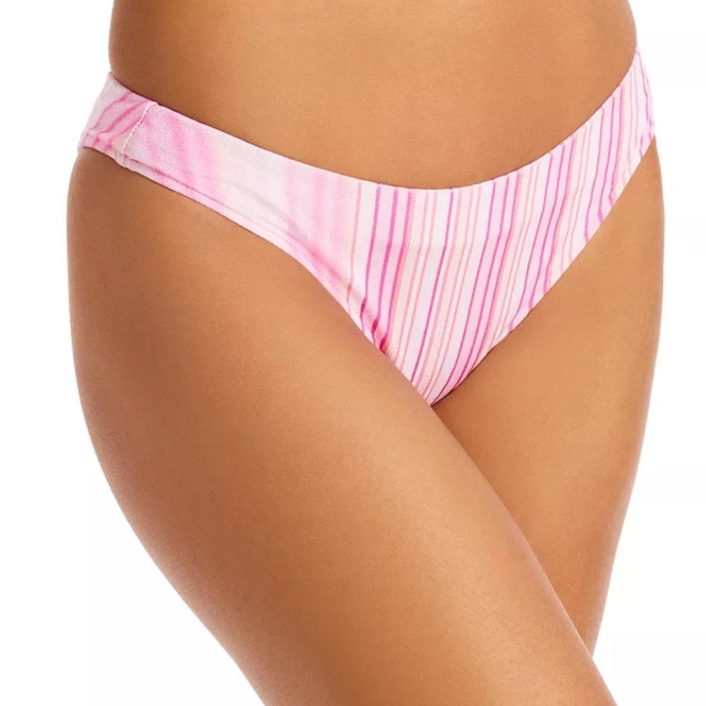 Frankies Bikinis Katarina Velvet Bikini Bottoms Solar Stripe Pink Cheeky XL NWT - Picture 7 of 7